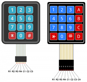 Arduino鍵盤教程 - 4X4和3X4鍵盤引腳圖
