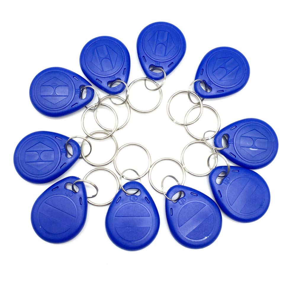 EM4100 ID卡鑰匙扣 門禁射頻感應卡紅藍色 配套125K RFID讀卡模組 10 個一包