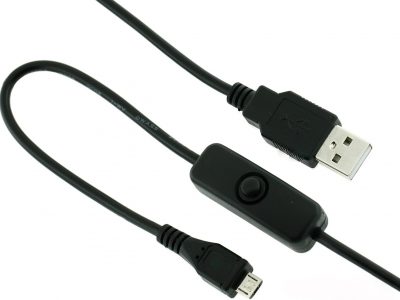 MicroUSB 電源線5V3A 電源開關線 USB  MicroUSB 接口帶開關電源線 1 米長度