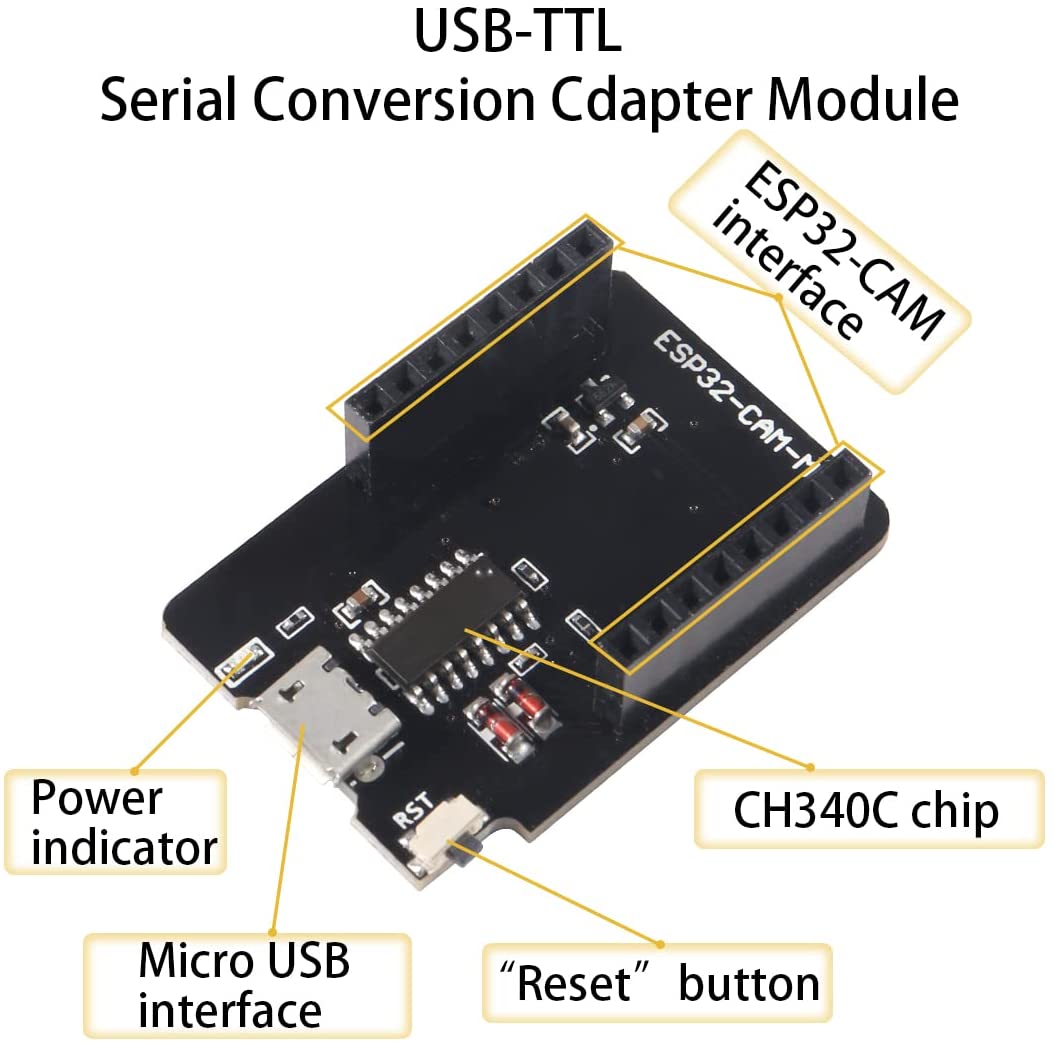 ESP32-CAM 專用 CH340C USB2TTL 下載板 ESP32-CAM-MB 模組 - 台灣智能感測科技