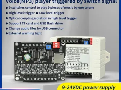 DC 12V 24V 30W 單聲道語音播放模組 支援 Arduino
