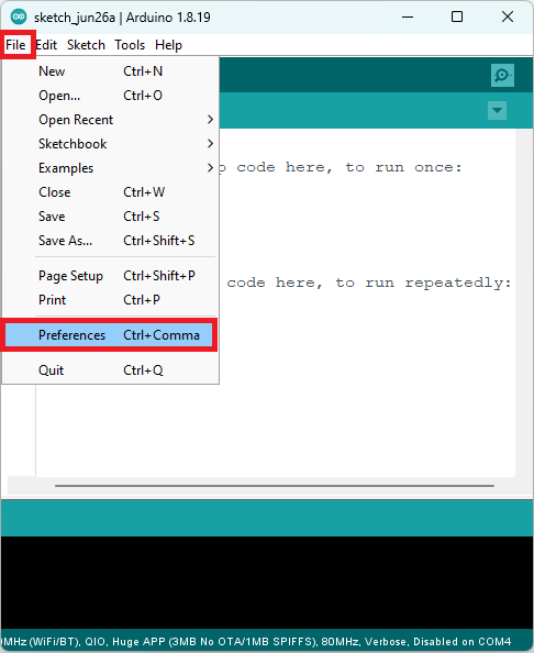 Arduino IDE 首選項