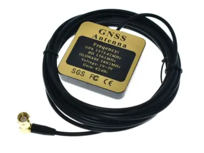 GPS 外接天線 42db GLONASS / GNSS / Galileo 外接天線 SMA 直頭內針 3米長度