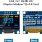 新版 0.96 吋 OLED I2C IIC 顯示器模組 12864 SSD1306 藍黃色 已焊接針腳