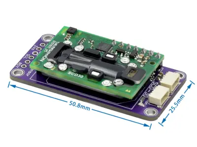 SCD30 工業級高精度 二氧化碳感測器模組 具 QWIIC 端子 ±(30 ppm + 3% MV)  量程 400-10000 ppm