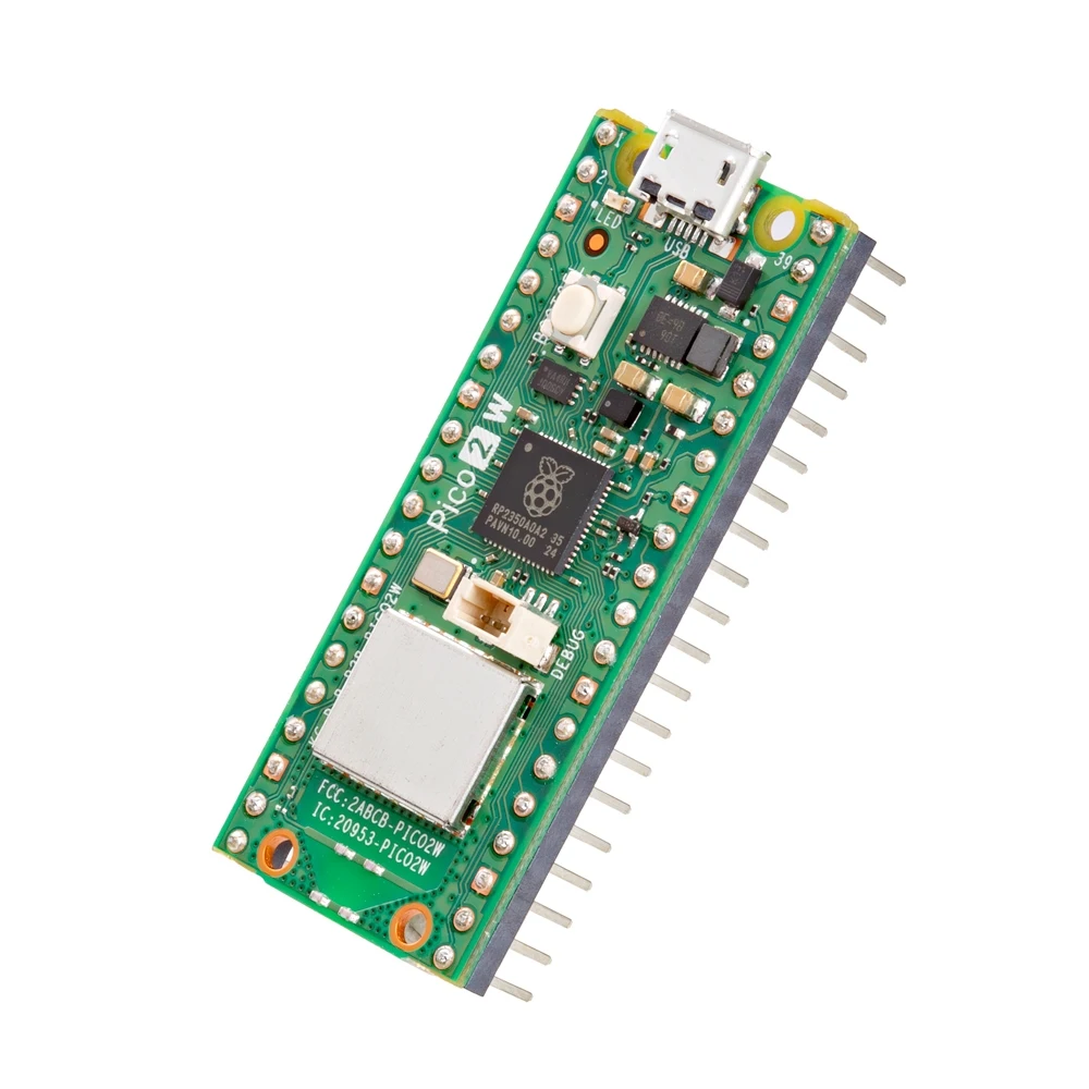 Rpi Microcontroller Wi Fi Raspberry Pi Pico 2 W 開發板(預焊接插針版)|Wi-Fi + Bluetooth 5.2 RP2350A 無線微控制器 ...
