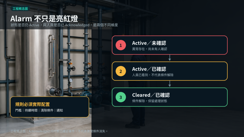 ThingsBoard Alarm Active Unacknowledged Active Acknowledged與Cleared狀態流程