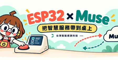 ESP32 如何串接 Muse？從實體按鈕到智慧服務的應用與開發準備的應用情境插畫